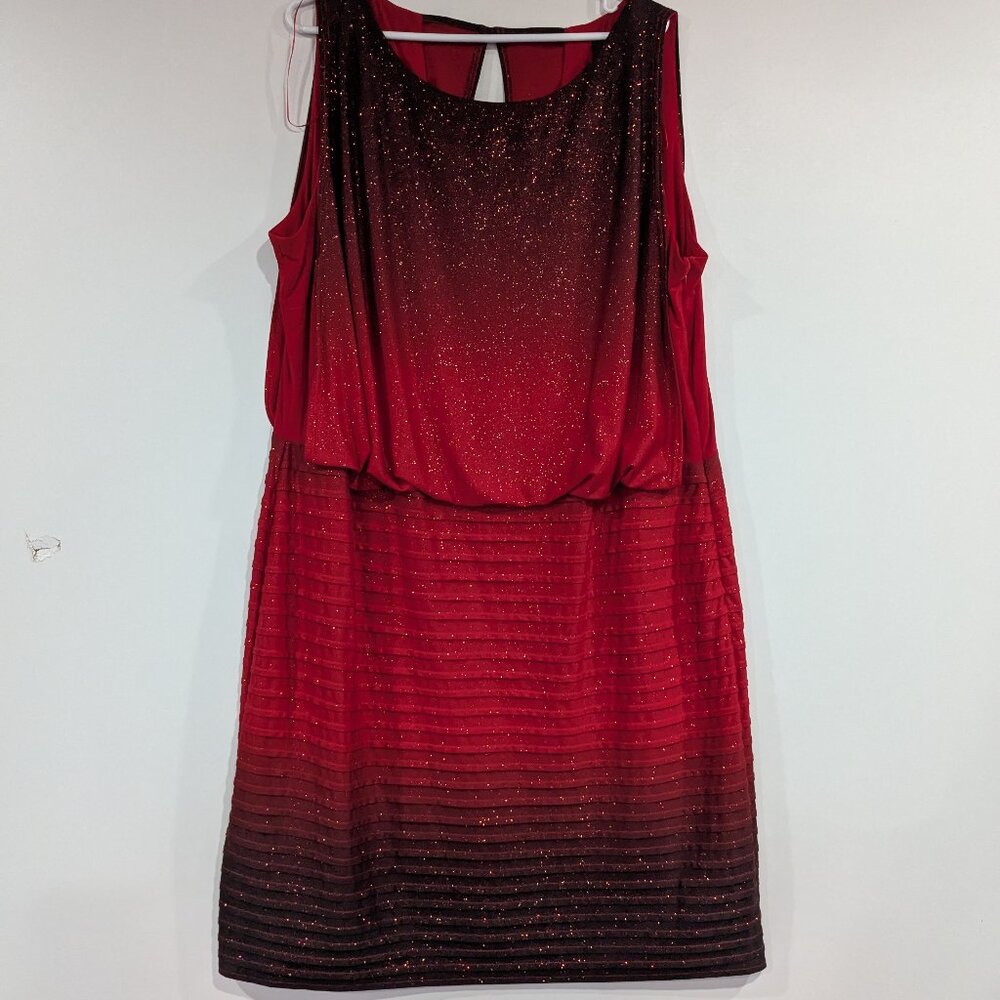 Laura Plus 14+ Glitter Ombre Gown Dress Black Red Size 22W